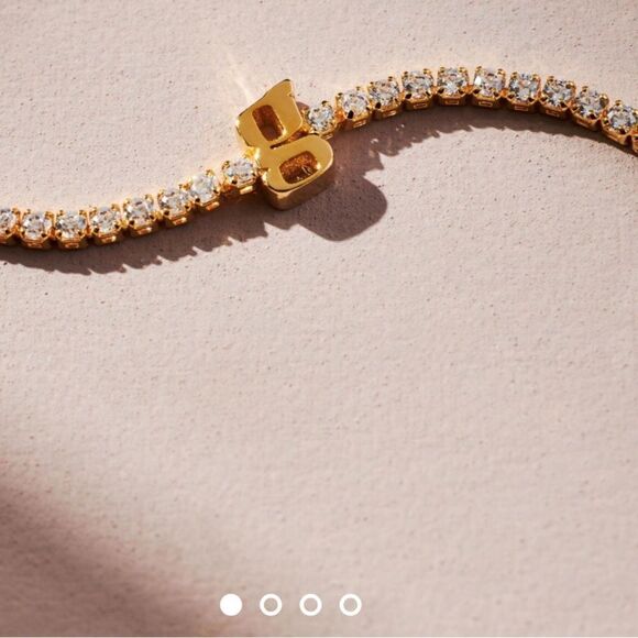 Anthropologie Pave Monogram Bracelet “g” with Gold with Crystals - Picture 1 of 5